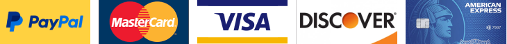 payment options as paypal, mastercard, visa, credit card